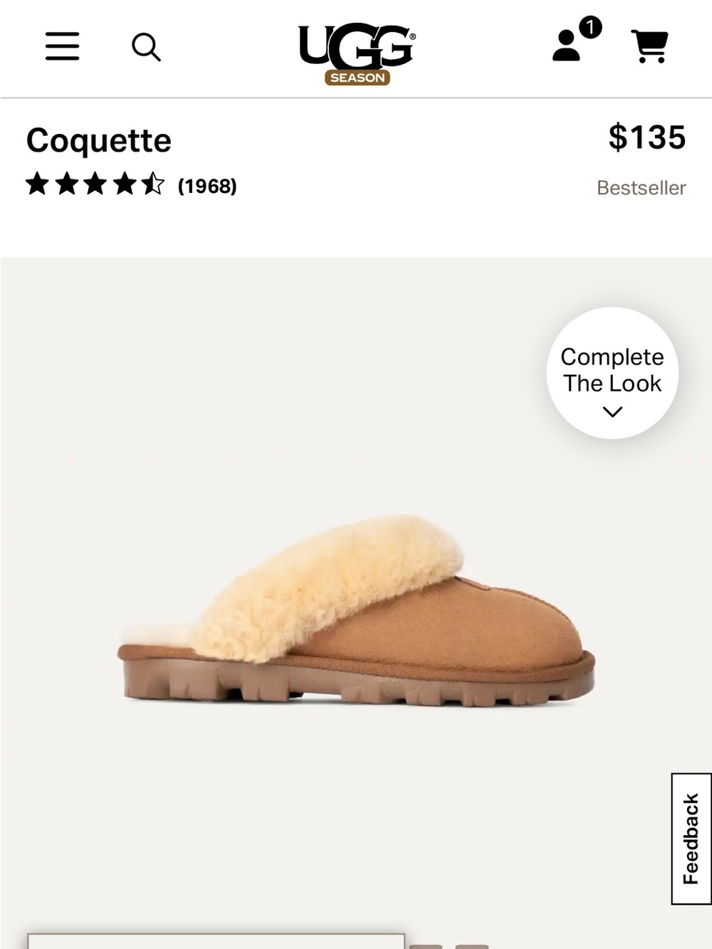 UGG Coquette Chestnut Suede Slip-On Mules with Cream Shearling
